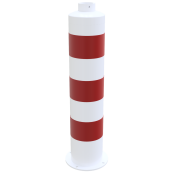 Island post | made of steel | length: 846 mm | coated white with 3 red stripes type RA2/B